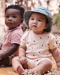 Baby Girl 2-Piece Organic Cotton Sweater Set Cream Berry Patch