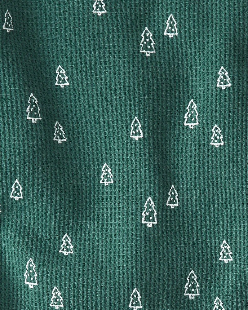 Baby Christmas Tree Print Waffle Knit Pyjamas Made with Organic Cotton