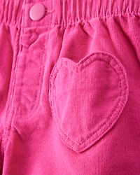 Toddler Girl Heart Pocket Barrel Pants - Pink