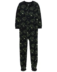 Kid 1-Piece Space Cow Fleece Footie Pyjamas