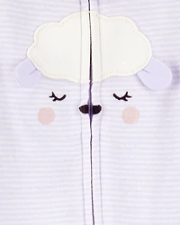 Baby Girl Lamb 2-Way Zipper Cotton Sleeper
