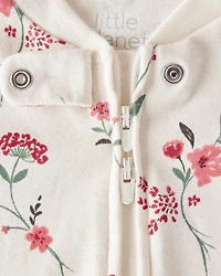 Baby Organic Cotton Sleep & Play Pyjamas Rosethorn Hollow Print