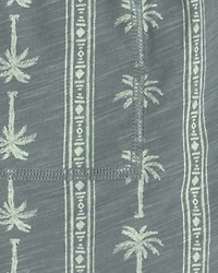 Boys Palm Tree Knit Shorts - Grey/Green