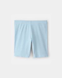 Girls Solid Bike Shorts - Blue