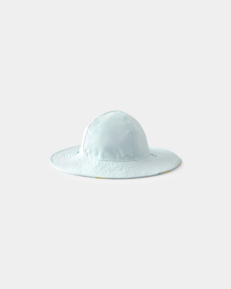 Baby Girl Reversible Lemon Swim Hat - Blue