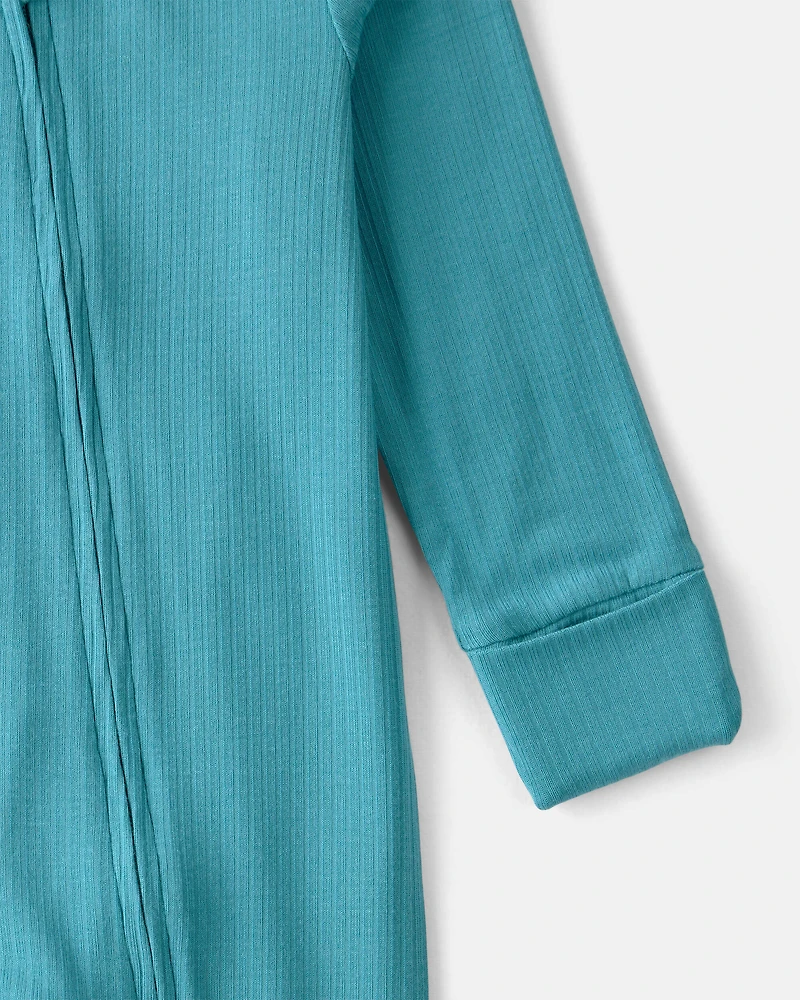 Baby PurelySoft 2-Way Zip Sleep & Play Pajamas - Blue
