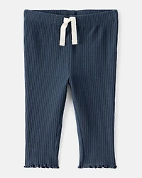 Baby Girl Cotton Pull-On Pants - Navy Blue