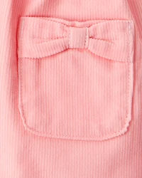 Baby Girl 3-Piece Bow Heart Print Long-Sleeve Dress Set - Orange