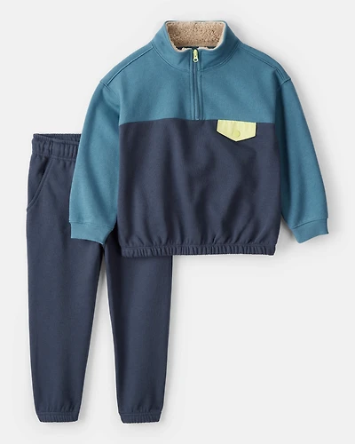 Toddler Boy 2-Piece Colorblock Pullover and Joggers Set