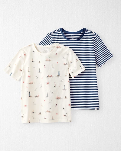 Kid 2-Pack Organic Cotton Coastal Knit Tees
