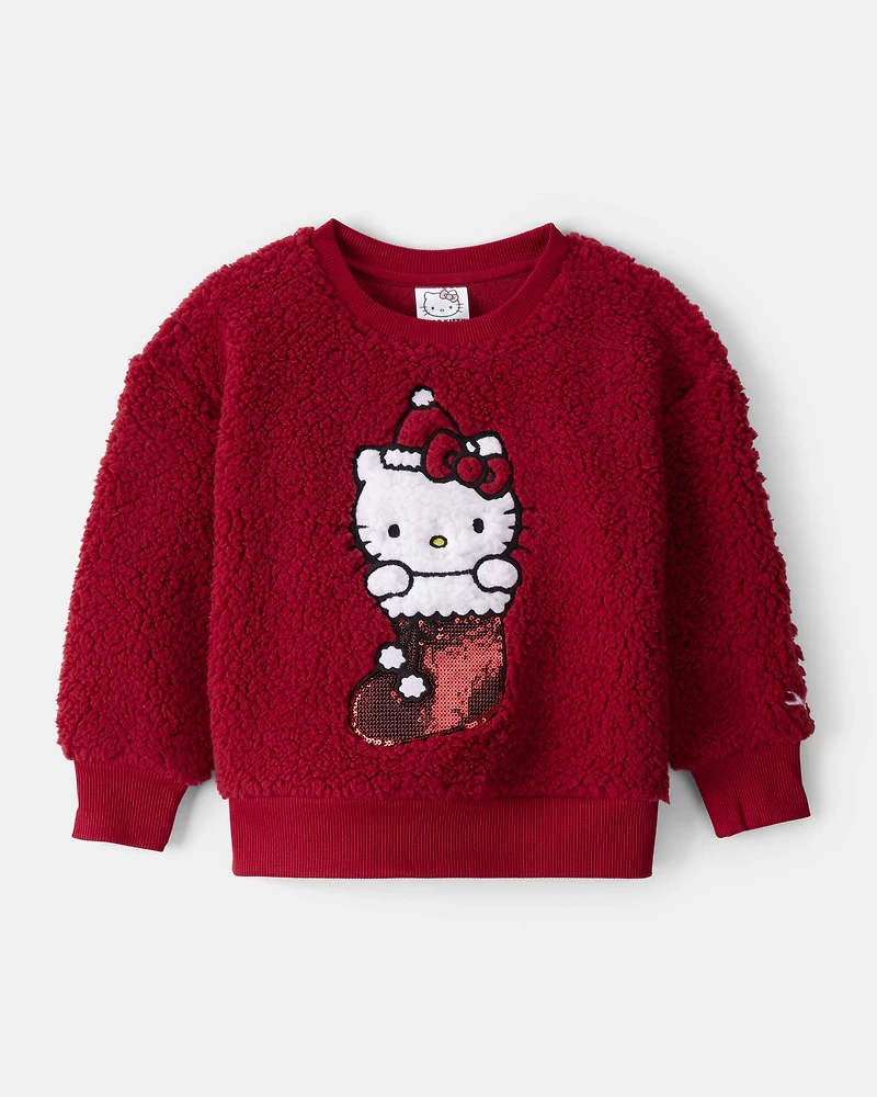 Toddler Girl Hello Kitty® Sherpa Pullover Sweatshirt - Red