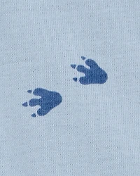 Baby Boy 2-Piece Dinosaur Footprint Bodysuit & Short Set - Blue/Brown