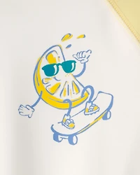 Toddler Boy Lemon Long-Sleeve Rashguard - Yellow/White