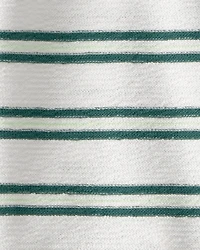 Baby Boy Pickleball Stripe Short-Sleeve Romper - Green/White