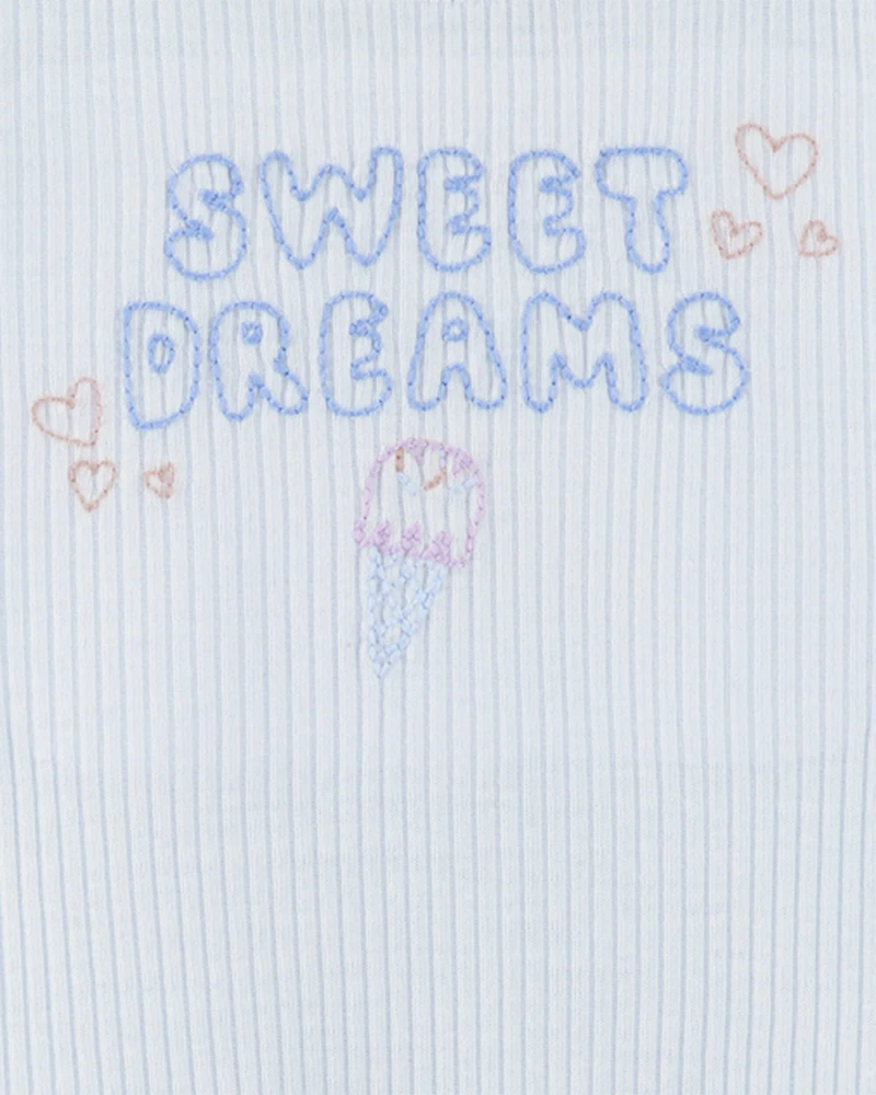 Toddler Girl Ice Cream Print Loose Fit 2-Piece Pyjamas - Blue