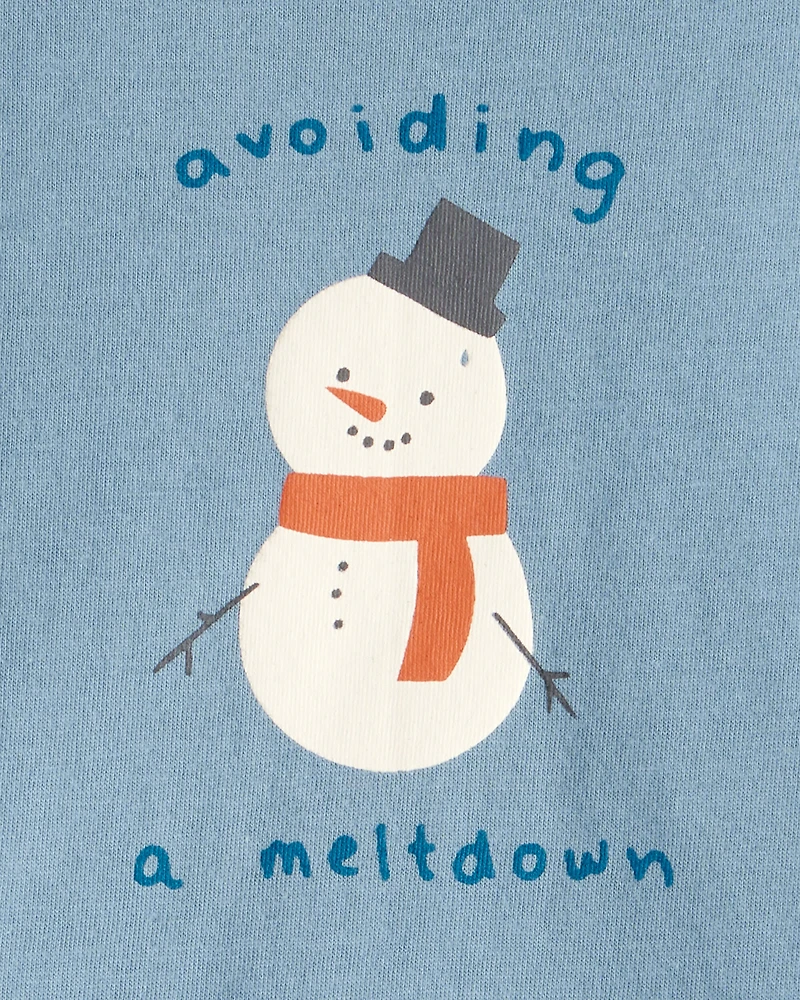 Baby Boy Snowman Long-Sleeve Graphic Bodysuit - Blue