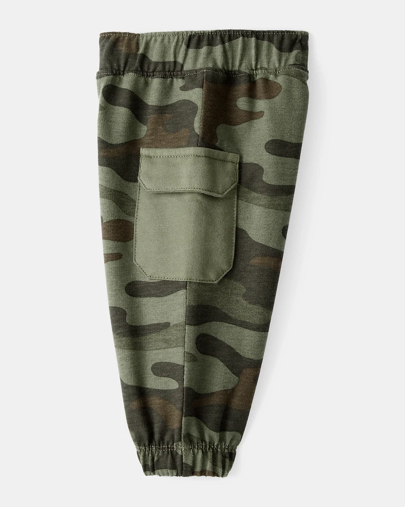 Baby Boy 2-Piece Camping Camo Cotton Long-Sleeve Bodysuit & Pant Set - Green/Beige