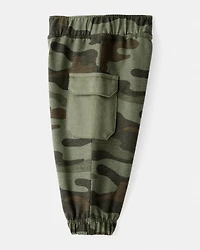 Baby Boy 2-Piece Camping Camo Cotton Long-Sleeve Bodysuit & Pant Set - Green/Beige