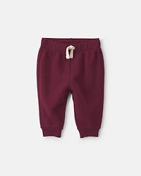 Baby Boy Fleece Pants - Burgundy