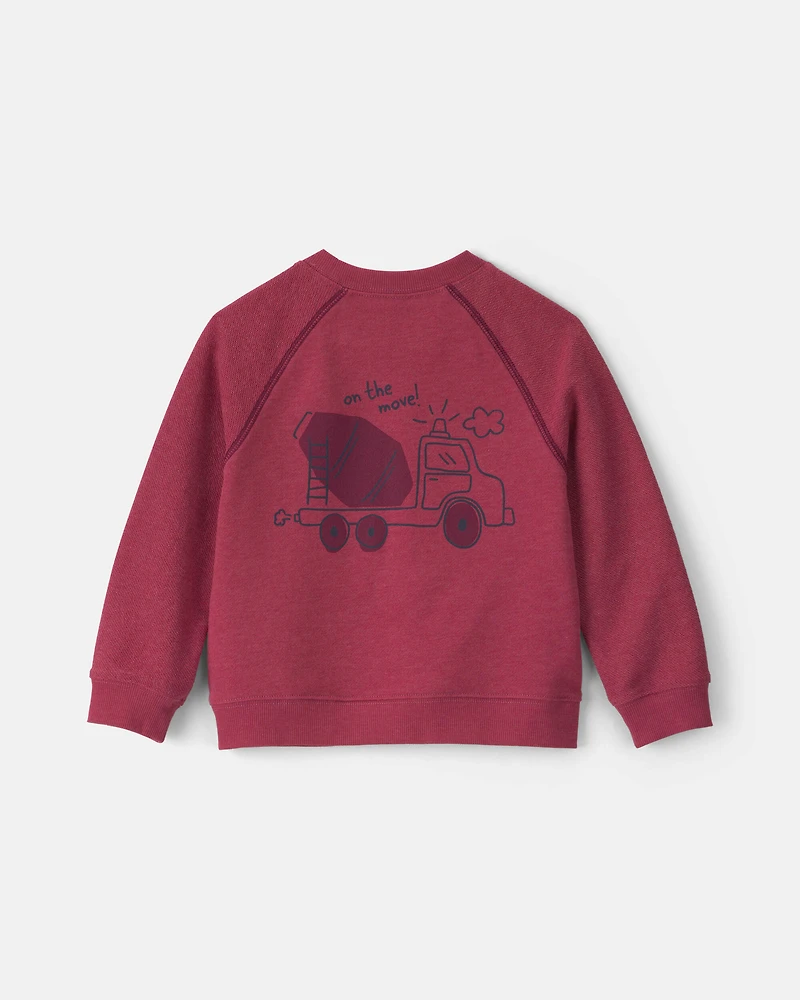 Baby Boy 2-Piece Construction French Terry Top & Pant Set - Burgundy
