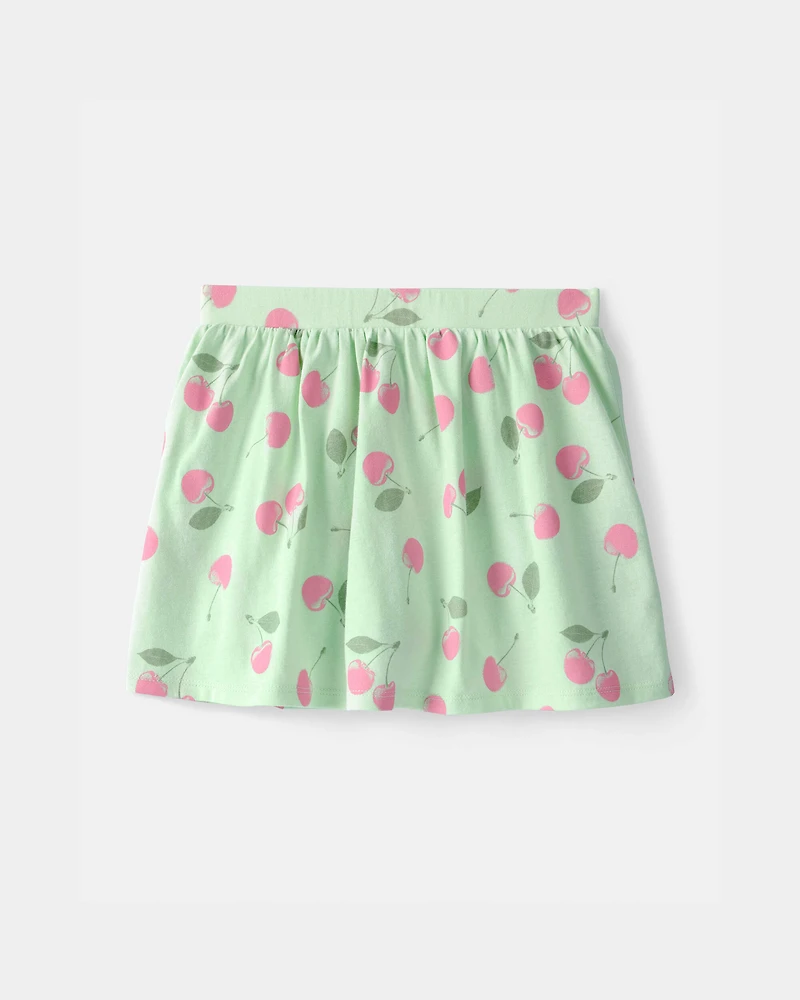 Girls Cherry Skort - Green
