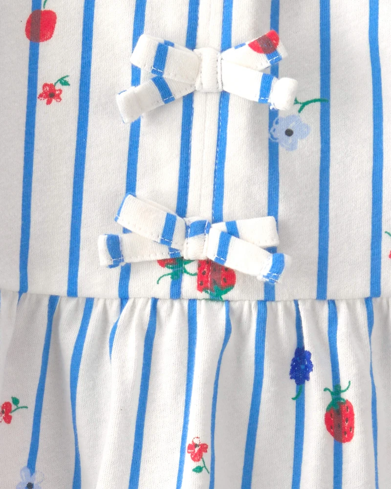 Toddler Girl 2-Piece Strawberry Top & Short Set - Blue/Red