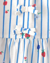 Toddler Girl 2-Piece Strawberry Top & Short Set - Blue/Red