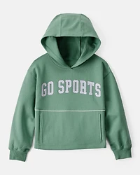 Girls Go Sports Cotton Long-Sleeve Hoodie - Green