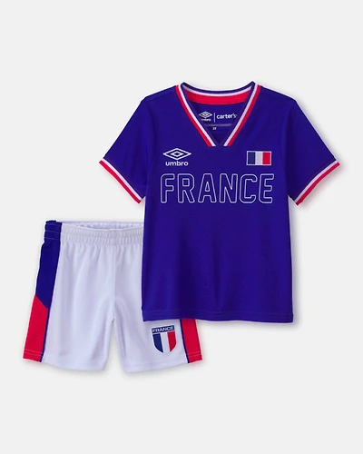 Toddler 2-Piece Umbro France Soccer Jersey & Short Set - Blue/Red/White
