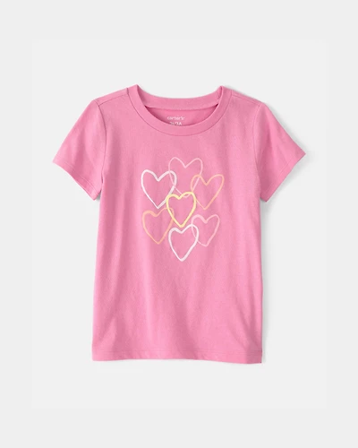 Toddler Girl Heart Graphic Tee - Pink