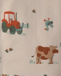Toddler Boy 4-Piece Fox 100% Cotton Snug Fit Pyjama Set - Green