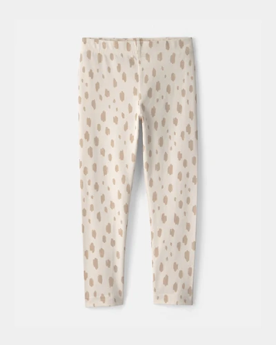 Toddler Girl Dots Pull-On Stretch Leggings - Cream