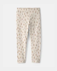 Toddler Girl Dots Pull-On Stretch Leggings - Cream