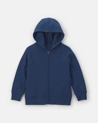 Boys Fleece Zip-Up Hoodie - Navy Blue
