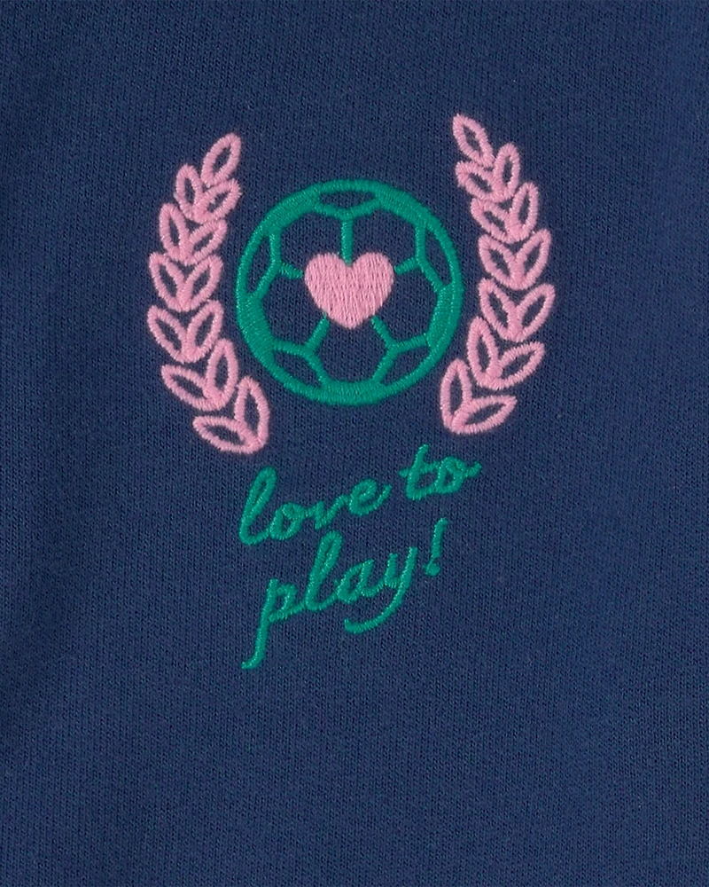 Toddler Girl Varsity French Terry Zip-Up Jacket - Blue