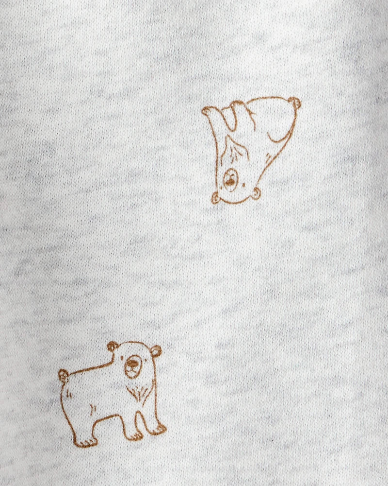 Baby Boy DayDream Fleece Bear Print Long-Sleeve Tee & Pant Set - Brown