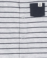 Baby Striped Snap-Up Romper
