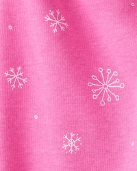 Baby Girl Snowflake Pull-On Stretch Cozy Leggings - Pink