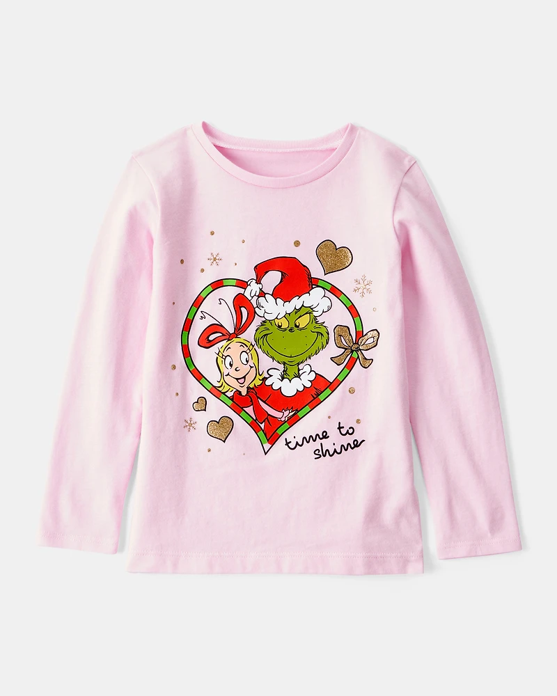 Toddler Girl Christmas Dr. Seuss™ The Grinch Long-Sleeve Graphic Tee - Pink