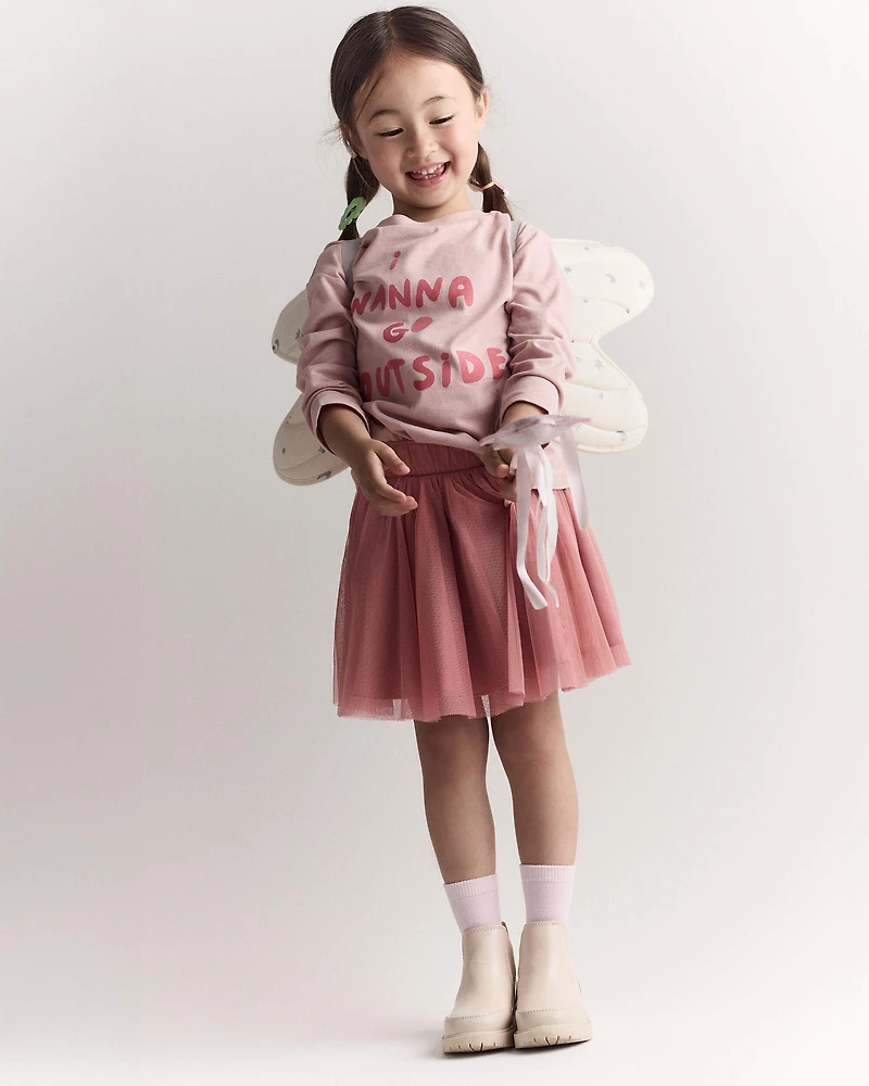 Toddler Girl 2-Pack Glitter Crown & Wand Set - Pink