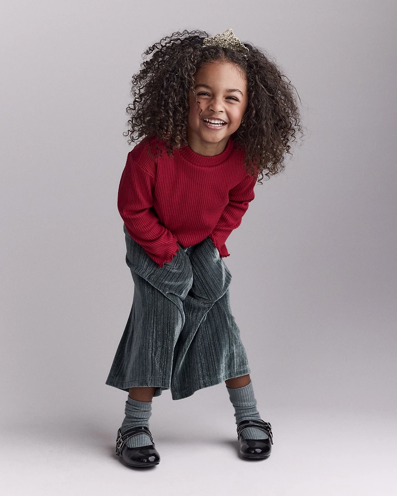 Toddler Girl Mock Neck Long-Sleeve Top - Red