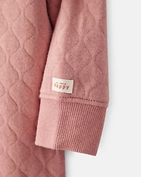 Baby Girl Quilted Long-Sleeve Jumpsuit - Pink
