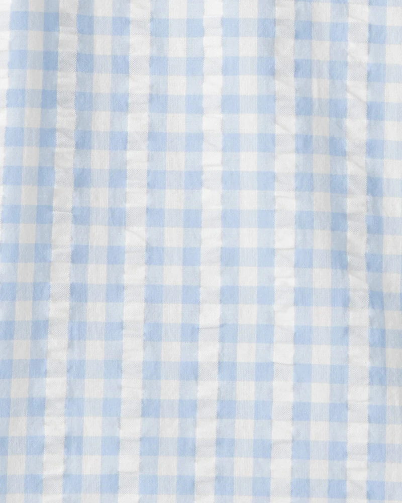 Boys Gingham Button-Front Shirt Made with Organic Cotton