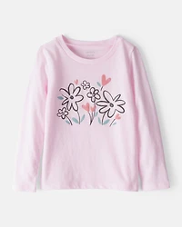 Toddler Girl Flower Bloom Long-Sleeve Graphic Tee - Pink