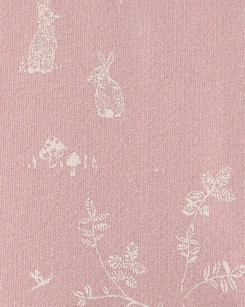 Baby Girl Organic Cotton Dress Pink Bunny Print