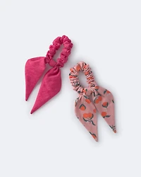 Toddler Girl 2-Pack Bow Scrunchies - Light Blue/Cream