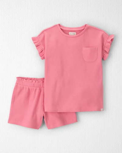 Girls 2-Piece Organic Cotton Top & Short Set