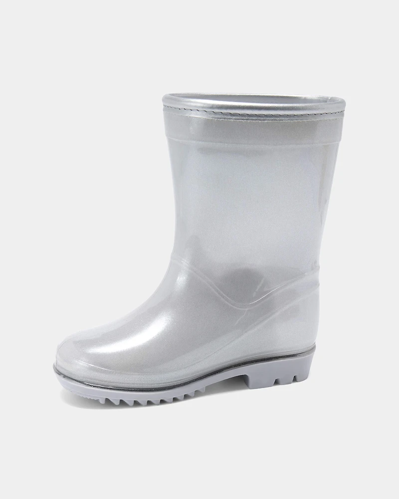 Toddler Girl Rain Boots - Silver
