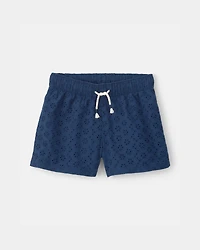 Girls Eyelet Shorts - Blue