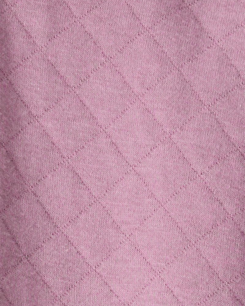 Toddler Girl Quilted Quarter-Zip & Floral Legging Set - Purple